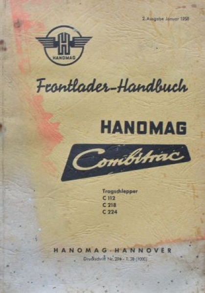 Hanomag Combitrace C 112 Tragschlepper 1958 Owner Manual (9521)